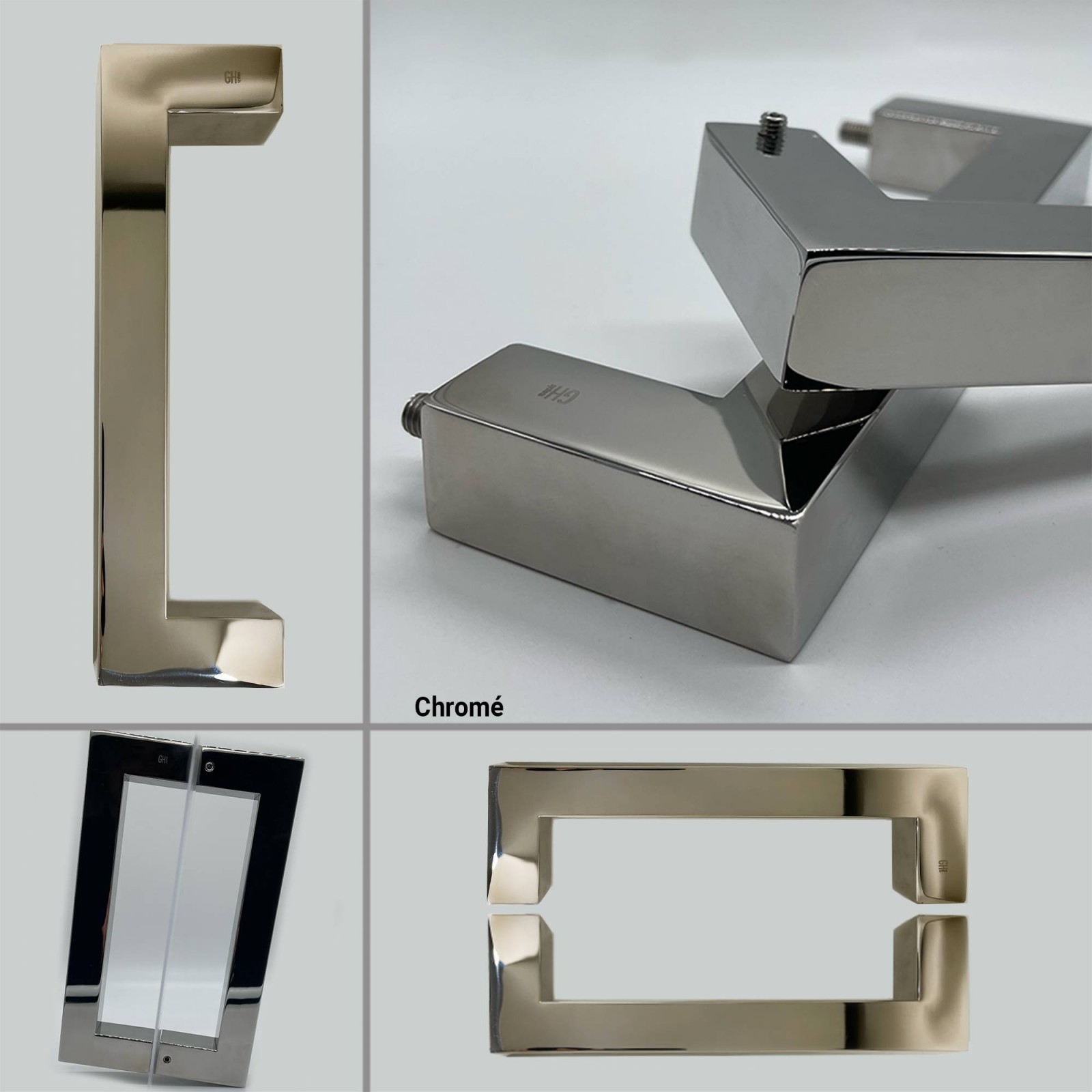 Poignée Rectangulaire 22.5cm pour Porte en Verre