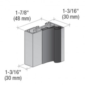 Profile Mur-Porte 3m pour Verre 8-16mm