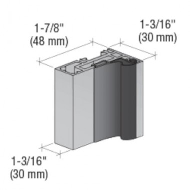 Profile Mur-Porte 3m pour Verre 8-16mm