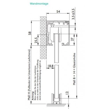Ensemble Porte Coulissante Verre STUTTGART 8-10mm