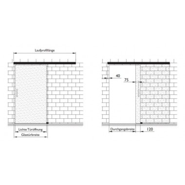 Ensemble Porte Coulissante Verre STUTTGART 8-10mm